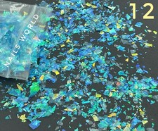 5g Crushed Mylar Broken Glass Nail Art Glitter Holographic Mirror Flakes Foil UK