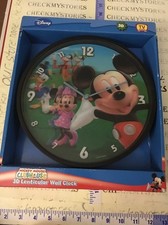 New Disney Mickey Mouse Clubhouse 3D Lenticular Wall Clock Quarts Uses 1AA Battr