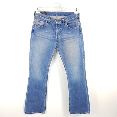 Lee Jeans Denver Herren W33 (wie W32) L34 Blau Bootcut Schlaghose Stonewashed