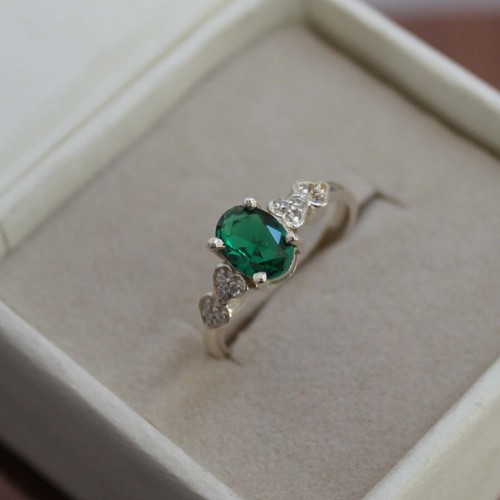 Bague Argent Sterling 925 Avec Alexandrite De Labo - Taille 7 (personnalisable) - Style Art Déco