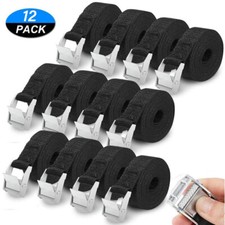 12 Packs Lashing Straps Cargo Luggage Tie Down Cam Buckle Roof Rack 2.5m X 25mm