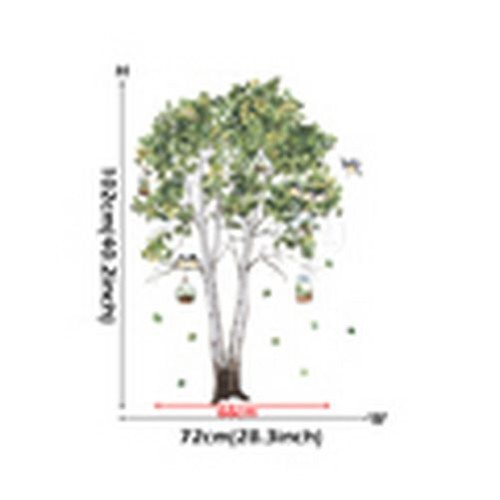 Green Tree Wall Stickers - Large PVC Sticker Bedroom Decals DIY Home Decoration - Picture 3 of 15