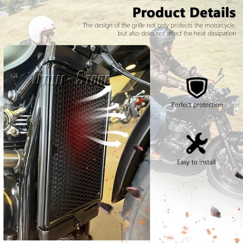 Rejilla protectora de radiador doble velocidad para Bonneville T120/100 Thruxton RS Street - Imagen 2 de 15
