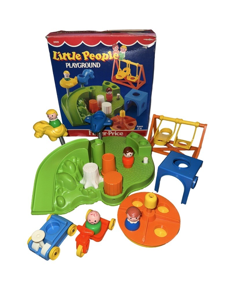 Fisher Price Vintage Little People Playground With Box #2525 HTF