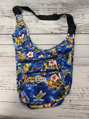 Local Design Side Bag Crossbody Purse Hula Girl Hibiscus Flowers Turtle Hawaii
