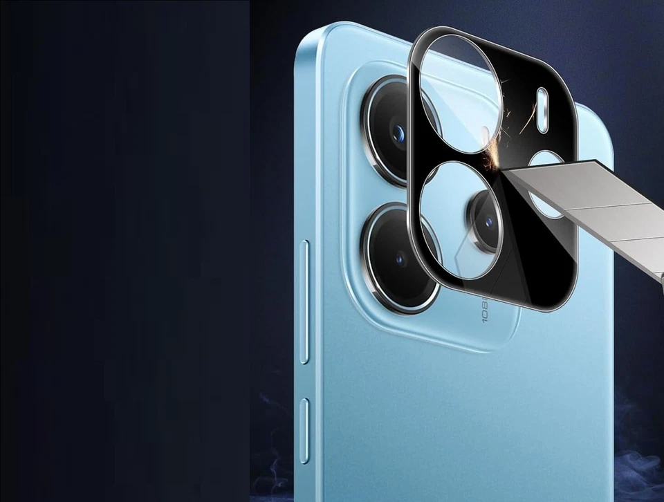 For Xiaomi Redmi Note 14 5G Camera Lens 9H Protector Rear Glass Cover Black - Image 3 of 4