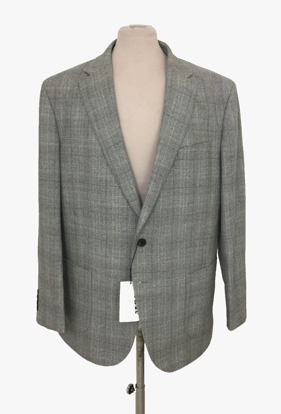 Jaeger Men's Jacket Size 46" Grey Check Wool Single Breasted Tailored Fit New F1