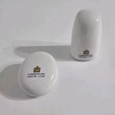 Commodore Cruise Line Salt & Pepper Shakers Figgjo White With Stoppers Souvenir 