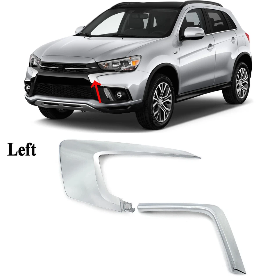 Parachoques delantero izquierdo derecho molduras molduras para Mitsubishi Outlander Sport RVR 2016-2019 Foto 3 de 4