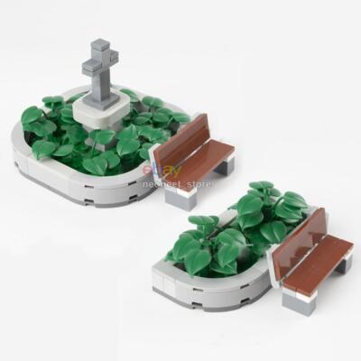 MOC Custom Building Blocks Bricks Street View Flower Bed Garden Park City DIY