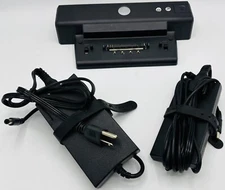 TESTED Black DELL Docking/Advance Port Replicator {Model# PR01X} w. 2 Adapters