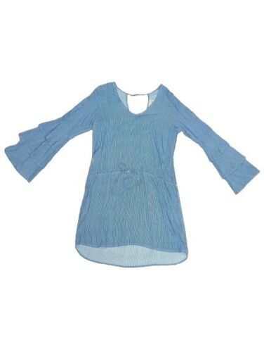 Lucy Love Striped Dress Women's Small flutter Ruffle Sleeve