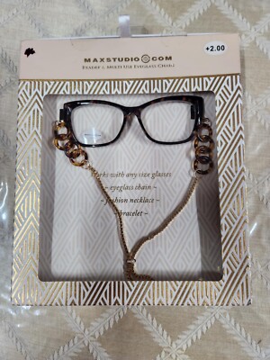 MAXSTUDIO PREMIUM READING GLASSES READER & MULTI USE CHAIN +2.50