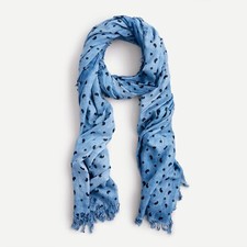 J.Crew Organic Cotton Scarf in Sunwashed Mini Paisley  59.50