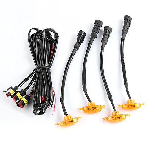 4PCS Front LED Grille Light Amber Running Lamp For Ford F150 Tacoma Raptor Style - Foto 8 di 12