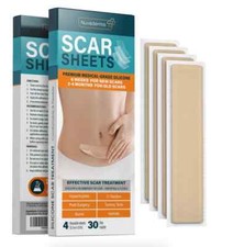 Nuvadermis Advanced Scar Gel Silicone Sheets Light Skin Tone 4PK -30 day supply