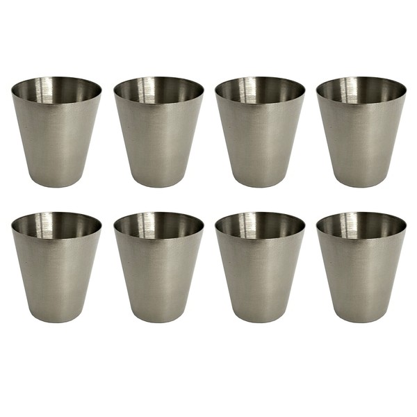 8X Edelstahl ShotgläSer | Shot Glas Stamper | Schnaps-Becher Pinnchen 2Cl-image