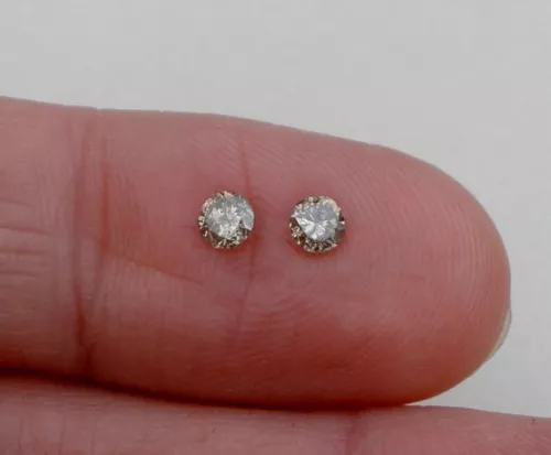  Champagne Natural Diamond Round Loose Faceted Pair 3.5mm each
