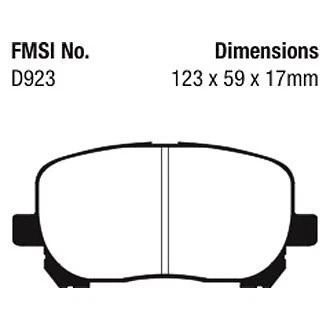 Pastillas de freno delanteras EBC DP31637C Redstuff cerámica bajo polvo para 03-08 Toyota Corolla Foto 4 de 4