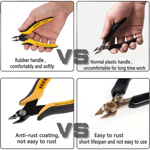 2PCS Flush Cutters,Wire Cutters for Side Cut,Nut Cut with Softy Anti-Slip Handle - Picture 5 of 5