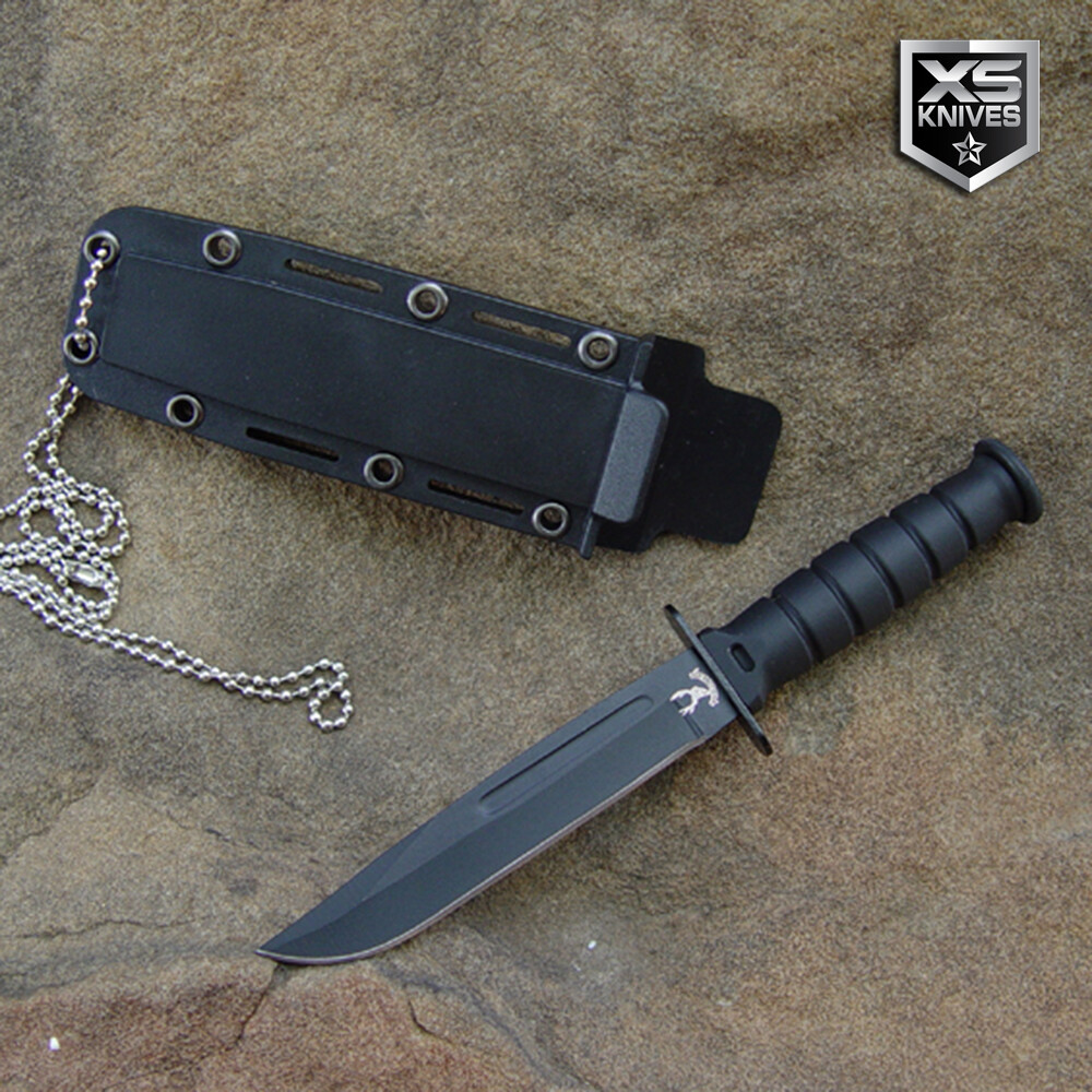 6" Tactical MILITARY Black FIXED BLADE Combat Hunting SURVIVAL Knife w