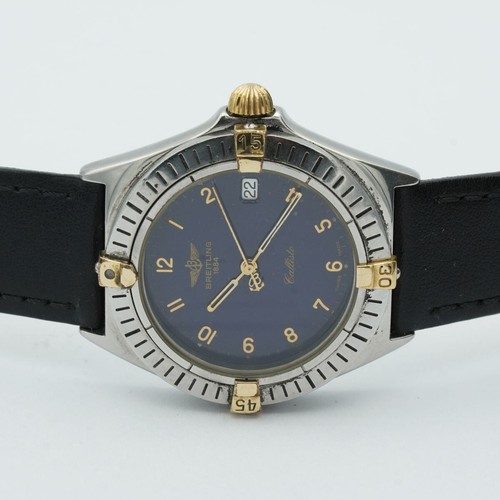 Breitling Callisto Men's Watch 80510 Steel/Gold 35MM Nice Condition Blue - Picture 7 of 10