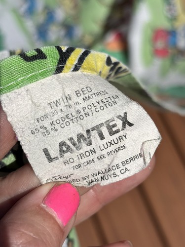 Sábana bajera plana doble de los Pitufos Lawtex sin hierro años 80 mezcla de algodón EE. UU. De colección EE. UU. - Imagen 5 de 5