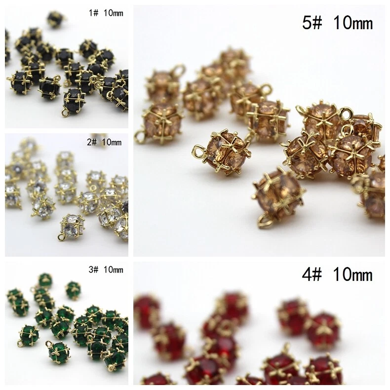 10pcs Rhinestone Button Beads Alloy Diamante Shank Crystal Bling Wedding Sewing - Image 2 of 4