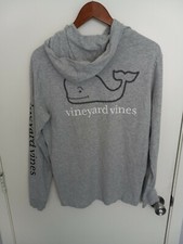 Vineyard Vines Shirt Adult Extra Small Gray Whale Long Sleeve Hoodie Preppy Mens