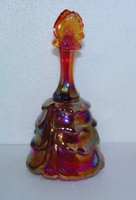 Fenton Draped Bell Ruby Red Amberina Yellow Butterfly Finial
