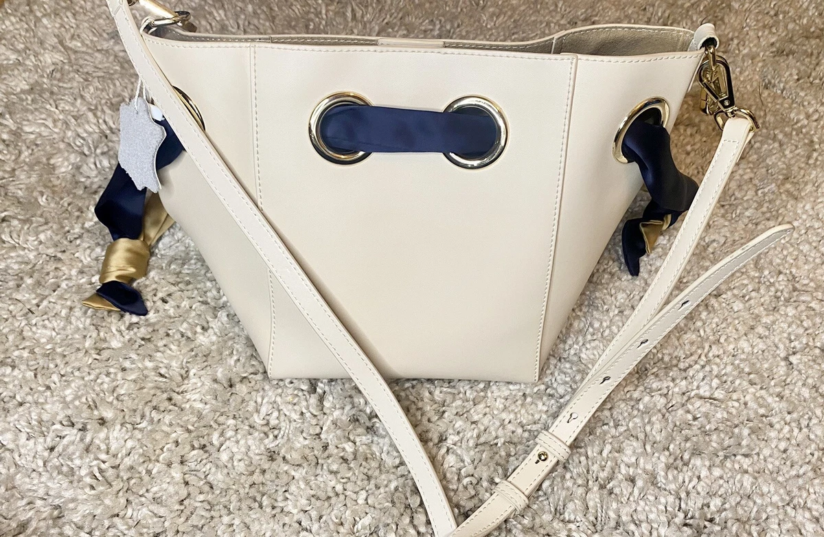 Unitude Leather Ribbon Handle Bucket Bag