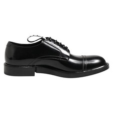 DOLCE & GABBANA Shoes Black Leather Dress Lace Up Men Formal EU41 / US8 1050usd