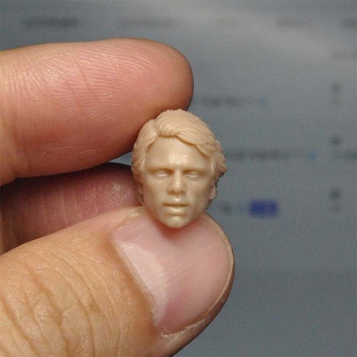 Unpainted 1/18th sky walker Luke Head Carved For 3.75in Male Action Figure Body - Picture 5 of 12