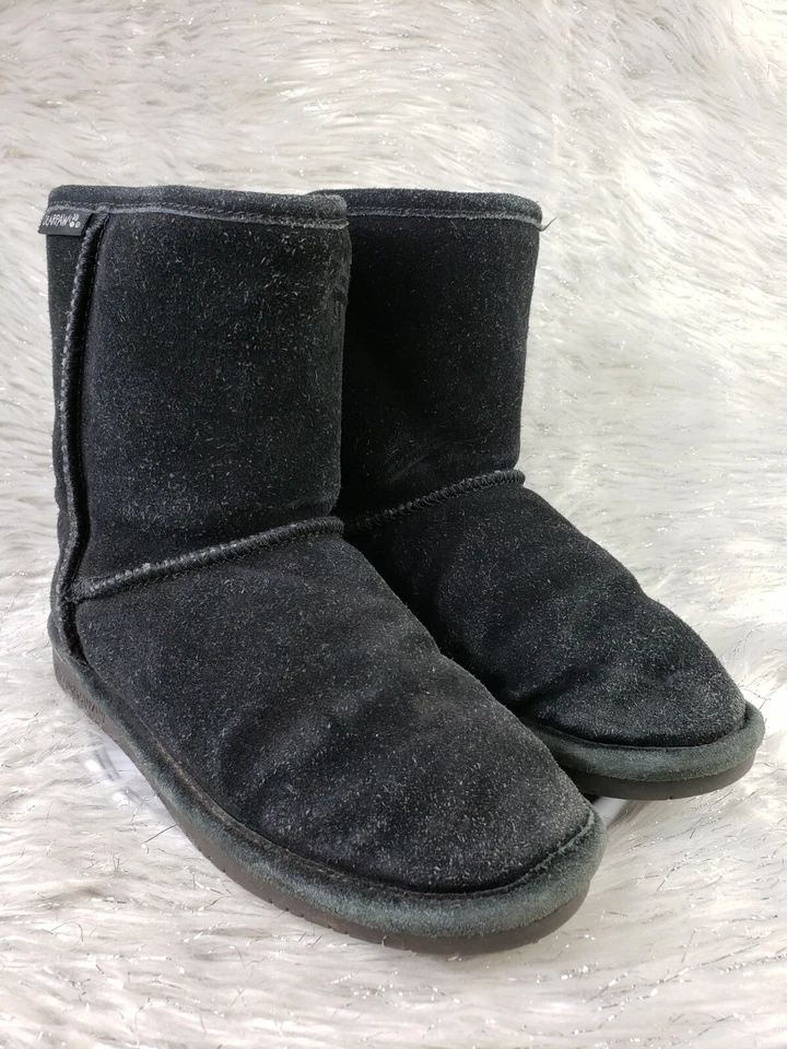 Forro BEARPAW EMMA Juvenil Talla 4 Negro Gamuza Vaca Mezcla Lana Foto 2 de 4