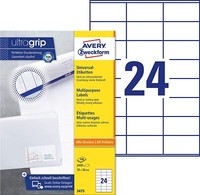 Avery Zweckform 3475 Adressaufkleber (2.400 Klebeetiketten, 70X36Mm Auf A4, Papi