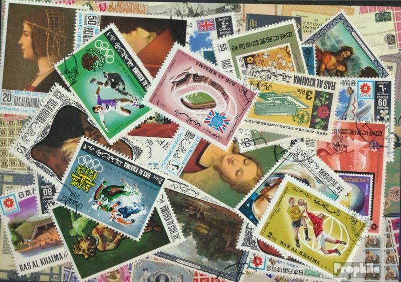 Prophila Collection – 100 Verschiedene Briefmarken Aus Ras Al Chaima, Ideal Für Sammler
