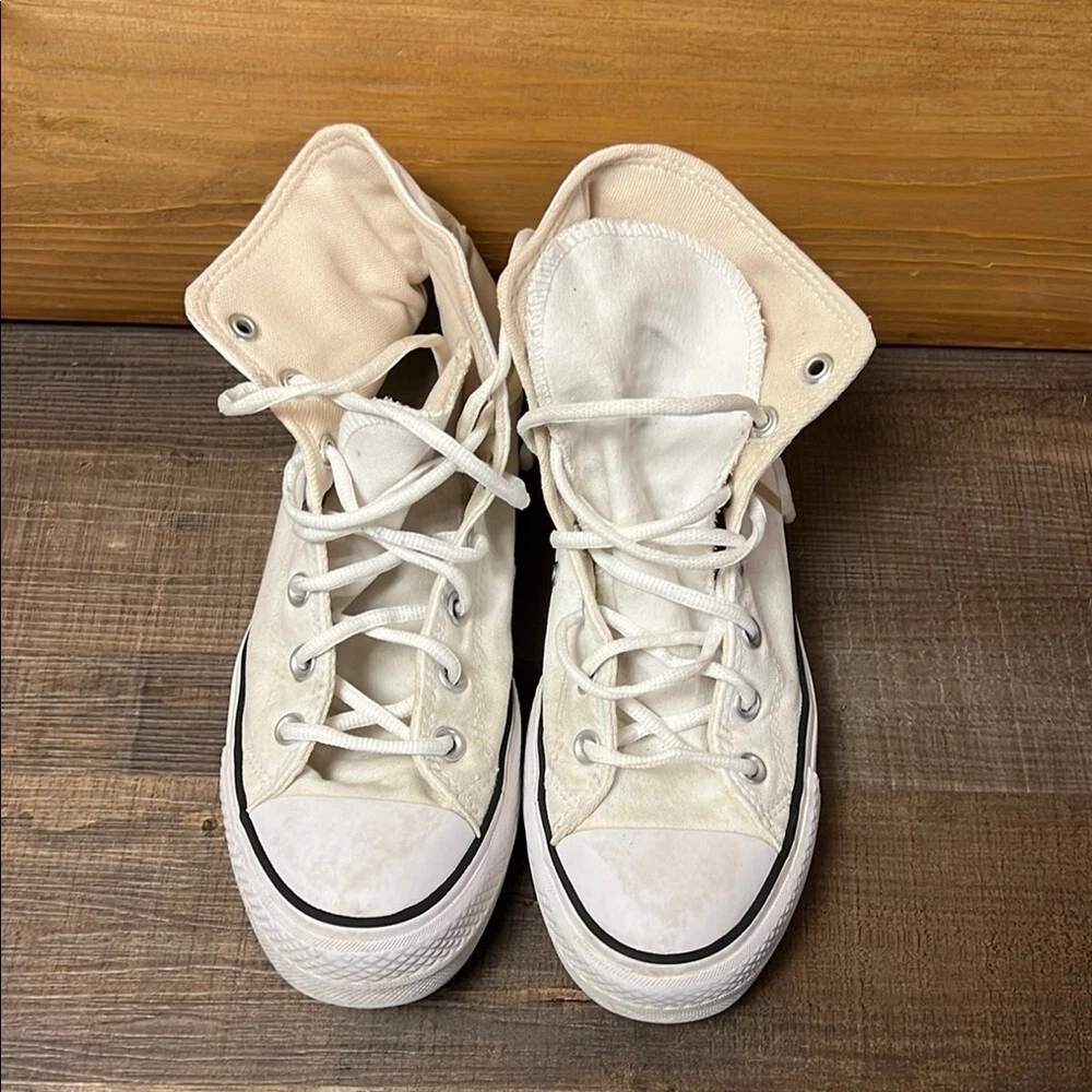 Converse donna classiche bianche alte 8 5 plateau Chuck Taylor All Star Y2K
