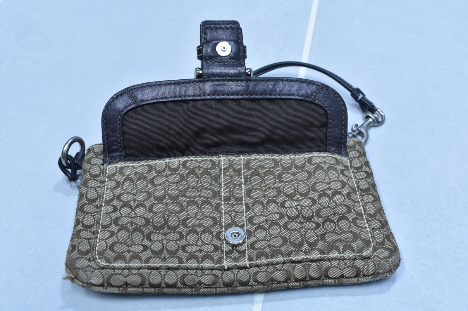 Coach Women Clutch Wallet Brown Leather and Monogram … Gem