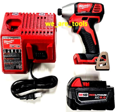Milwaukee 2656-20 1/4 M18 Impact, (1) 48-11-1850 5.0 AH Battery, Charger 18 Volt