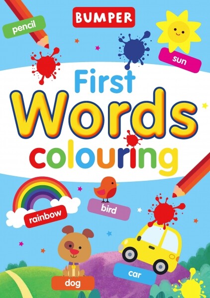 PREMIUM A4 Kids Children Childrens FIRST WORDS Colouring Book Fun Activity Learn