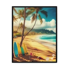 Stretched Canvas Wall Art -Hawaii Palm Trees  | Home and Office Decor.