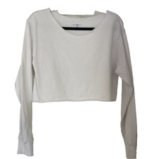 Brandy Melville cropped white sweatshirt top cotton one size