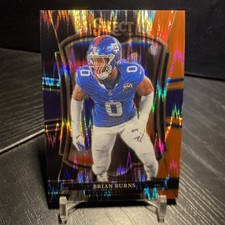 Brian Burns 2025 Panini Select #194 Black and Red Prizm Shock