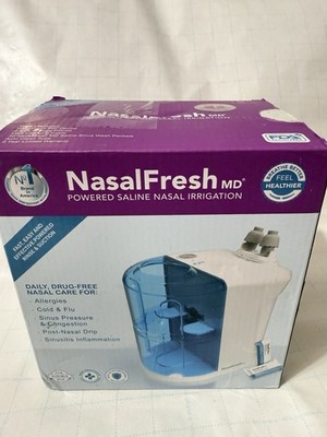 NASALFRESH MD Dual Powered Nasal Sinus Irrigation System Rinse Wash New-open Box