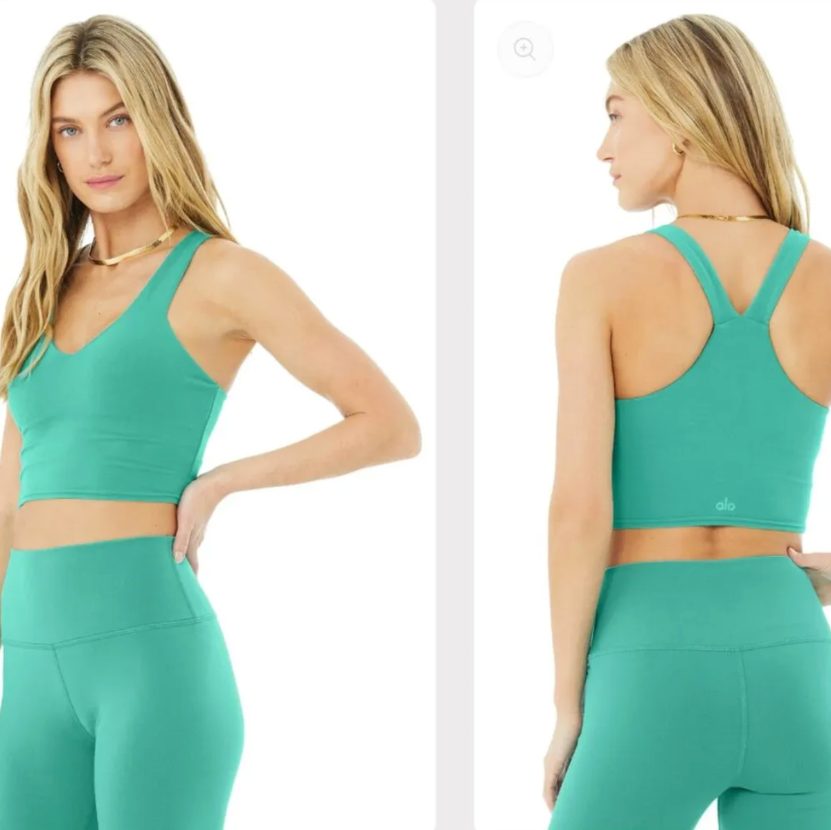 Alo Yoga Women's Airbrush Real Bra Tank in Ocean Teal, Size M | eBay