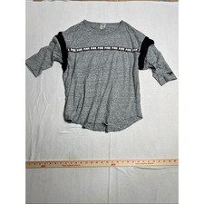 PINK Victoria's Secret Light Heather Gray Pullover with Black Logo