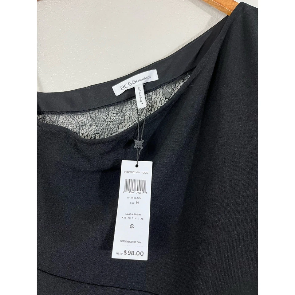 Vestido de cóctel BCBGeneration para mujer mediano oscuro encaje caprichoso coqueta Foto 3 de 4