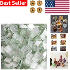 Glass Mosaic Squares White Polished 1x1cm Craft Supplies DIY Project Decor 100pc