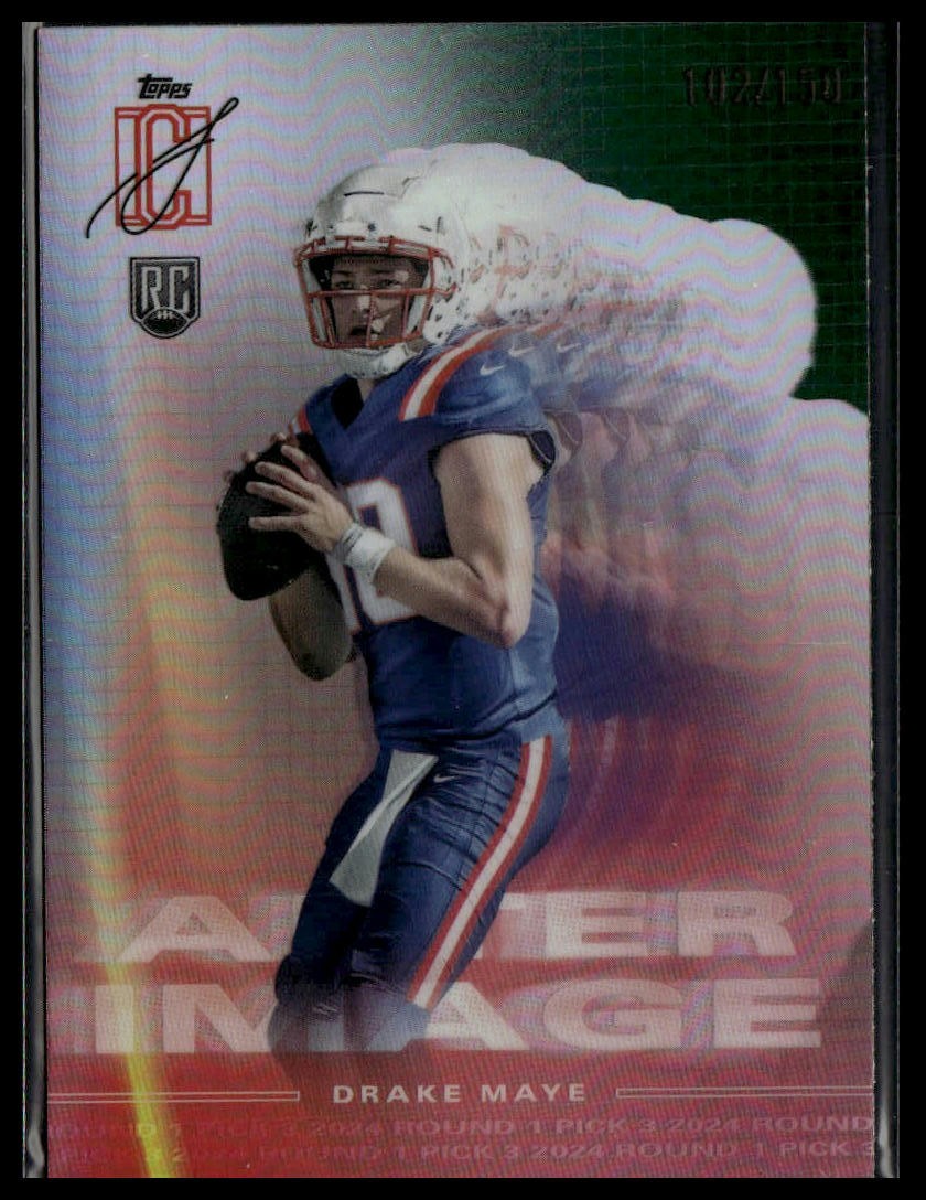 2024 Topps Signature Class #AI-8 Drake Maye After Image Green #/150