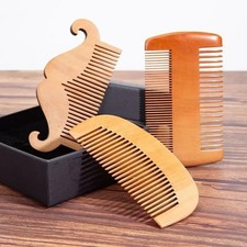Pocket Wooden Comb Natural Peach Wood Ultra Narrow Toothed Wooden Comb Non Stati